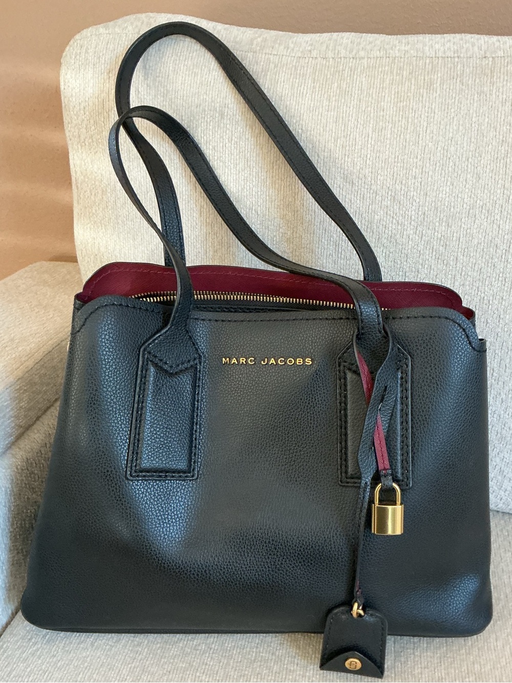 Marc Jacobs “The Editor” Black Leather Tote